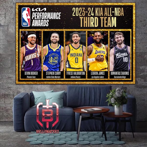 KIA-NBA Performance Awards Introducing The 2023-24 Kia All-NBA Third Team Home Decor Poster Canvas