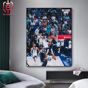 Karl-Anthony Towns With Clutch Three Points Take The First Win For Wolves In Series With Mavericks WCF Finals NBA 23-24 Home Decor Poster Canvas