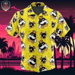 King Bob Omb Super Mario Bros Beach Wear Aloha Style For Men And Women Button Up Hawaiian Shirt