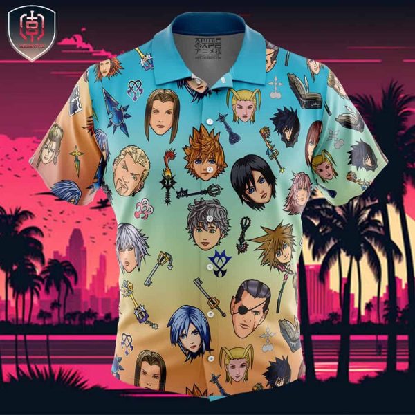 Kingdom Hearts Pattern Beach Wear Aloha Style For Men And Women Button Up Hawaiian Shirt