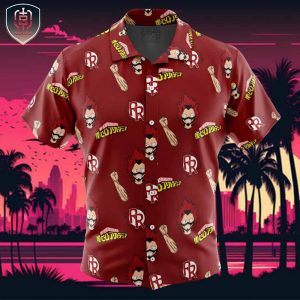 Kirishima Red Riot My Hero Academia Beach Wear Aloha Style For Men And Women Button Up Hawaiian Shirt