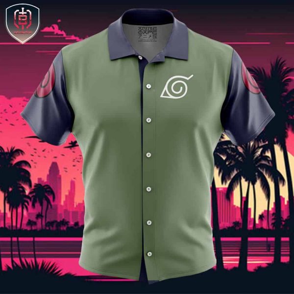 Konoha Jonin Naruto Beach Wear Aloha Style For Men And Women Button Up Hawaiian Shirt