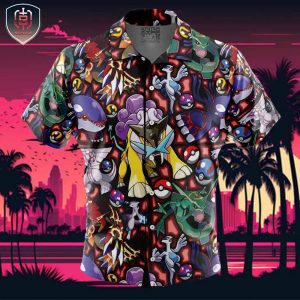 Legendary Pokemon Pokemon Beach Wear Aloha Style For Men And Women Button Up Hawaiian Shirt