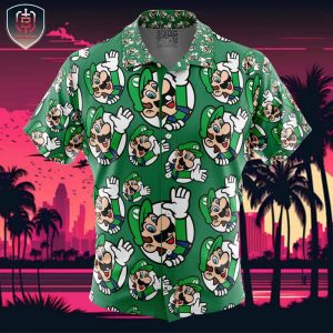 Luigi Super Mario Beach Wear Aloha Style For Men And Women Button Up Hawaiian Shirt