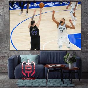 Luka Doncic Clutch Three Point Shoot Game Winner Agaisnt DPOY Gobert To Get Game 2 For Mavericks NBA Playoffs 23-24 Home Decor Poster Canvas