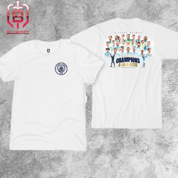 Manchester City 1863FC FC Winner Squad 4 In A Row Premier League Champions Two Sides Unisex T-Shirt