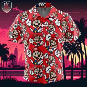 Mario Super Mario Beach Wear Aloha Style For Men And Women Button Up Hawaiian Shirt
