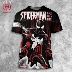 Marvel Comics Announces Spider-Man Black Suit And Blood A New Addition To Their Line Of Black White And Blood Anthologies All Over Print Shirt