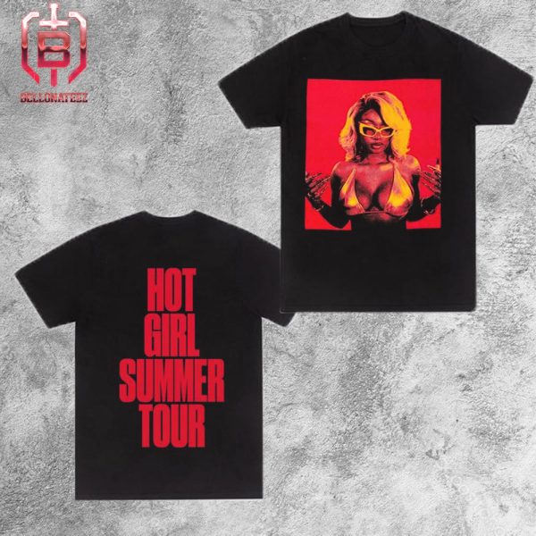 Megan Thee Stallion Official Merch 2024 Hot Girl Summer Tour Black Limited Edition Two Sides Unisex T-Shirt