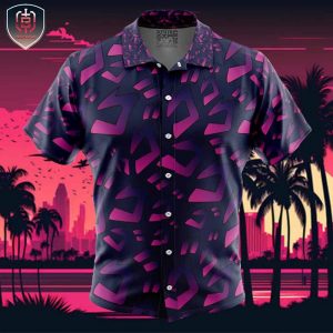 Menacing Aura Jojos Bizarre Adventure Beach Wear Aloha Style For Men And Women Button Up Hawaiian Shirt