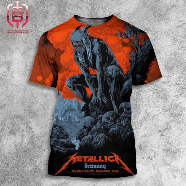 Metallica Since 1981 Poster At Olumpiastavion Munich Germany On May 24th And 26th 2024 All Over Print Shirt