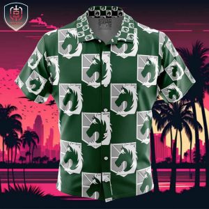 Military Police Attack on Titan Beach Wear Aloha Style For Men And Women Button Up Hawaiian Shirt