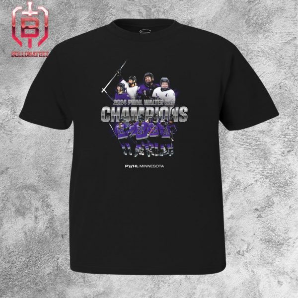 Minnesota PWHL Champions Burst Graphic 2024 PWHL Walter Cup Champions Merchandise Unisex T-Shirt
