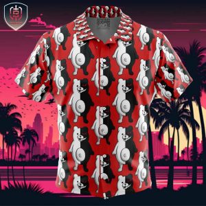 Monokuma Danganronpa Beach Wear Aloha Style For Men And Women Button Up Hawaiian Shirt
