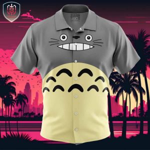 My Neighbor Totoro Studio Ghibli Beach Wear Aloha Style For Men And Women Button Up Hawaiian Shirt