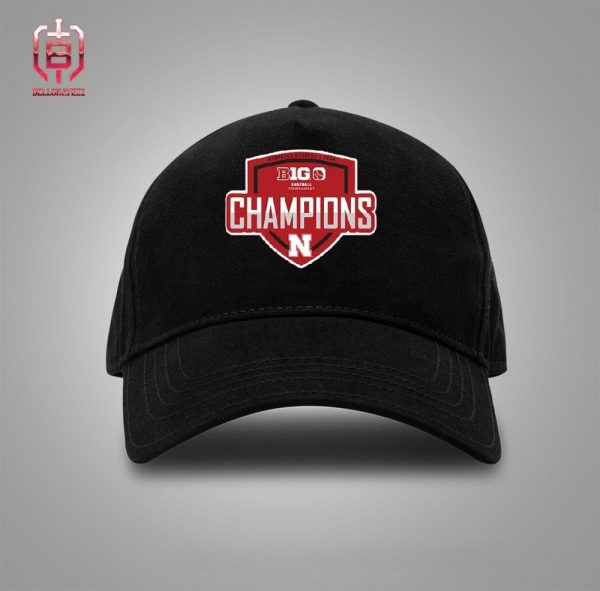 Nebraska Huskers 2024 Big 10 Baseball Conference Tournament Champions Locker Room Snapback Classic Hat Cap