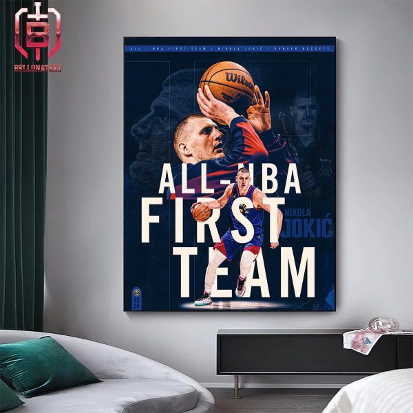 Nikola Jokic Joker In Denver Nuggets Named To Kia All-NBA First Team 2024 Home Decor Poster Canvas