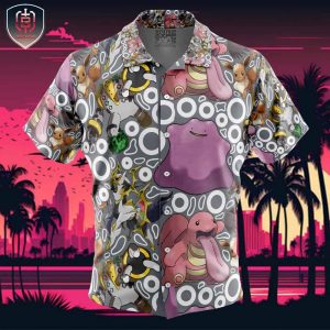 Normal Type Pokemon Pokemon Beach Wear Aloha Style For Men And Women Button Up Hawaiian Shirt