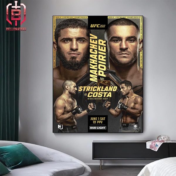 Number 1 P4P Makhacher And The Diamond Poirier Go At It For The Lightweight Strap In Newark UFC 302 On Sat June 1st Home Decor Poster Canvas