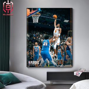 OG Anunoby Poster Dunk On Embiid With Knicks Advance To The Eastern Semifinals NBA Playoffs 2024 Home Decor Poster Canvas