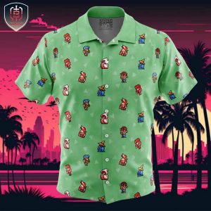 Original Final Fantasy Pattern Beach Wear Aloha Style For Men And Women Button Up Hawaiian Shirt