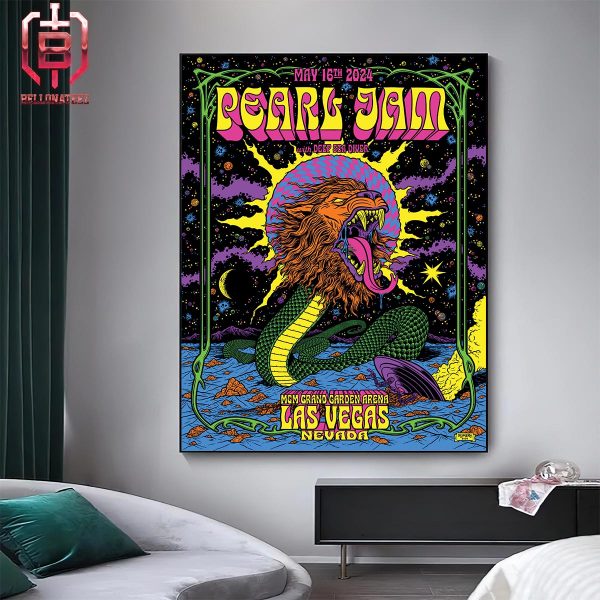 Pearl Jam Event Poster For Show At MGM Grand Garden Arena In Las Vegas Nevada On May 16th 2024 Home Decor Poster Canvas