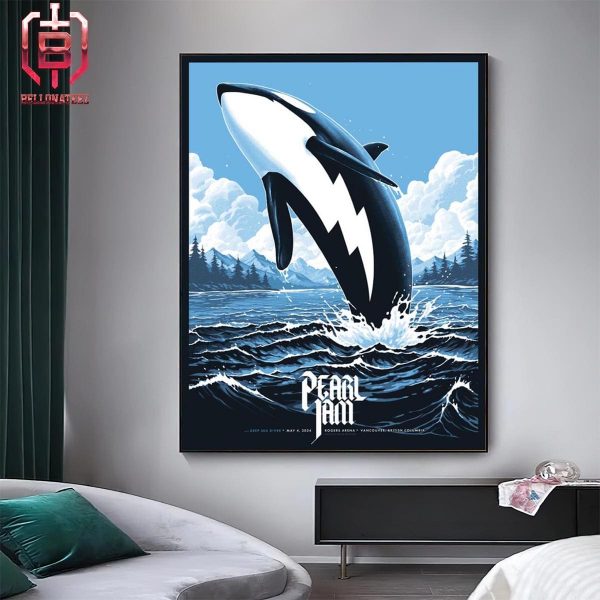 Pearl Jam Event Poster Of 2024 World Tour Kicks Off In Vancouver At Rogers Arena On May 4th 2024 Home Decor Poster Canvas