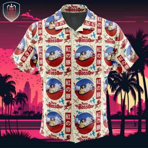 Porco Rosso Studio Ghibli Beach Wear Aloha Style For Men And Women Button Up Hawaiian Shirt
