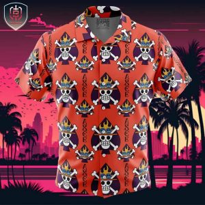 Portgas D Ace Jolly Roger One Piece Beach Wear Aloha Style For Men And Women Button Up Hawaiian Shirt