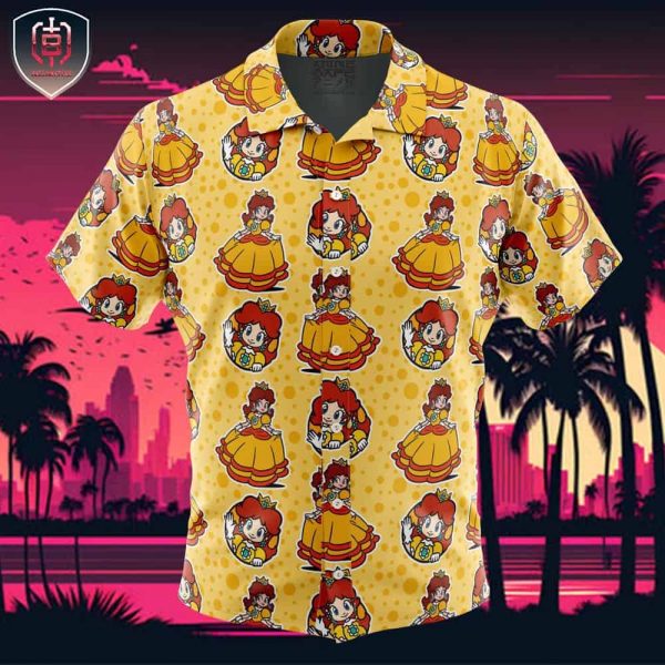Princess Daisy Super Mario Bros Beach Wear Aloha Style For Men And Women Button Up Hawaiian Shirt