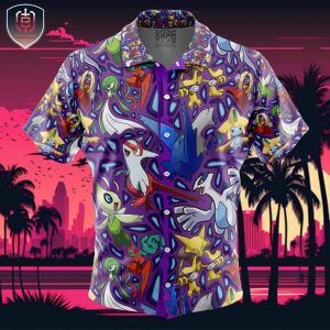Psychic Type Pokemon Pokemon Beach Wear Aloha Style For Men And Women Button Up Hawaiian Shirt