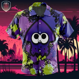 Purple Squid Aloha Splatoon Beach Wear Aloha Style For Men And Women Button Up Hawaiian Shirt