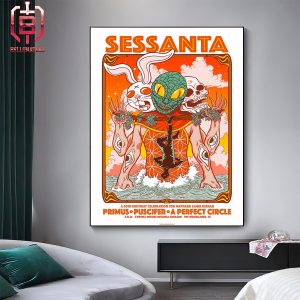 Puscifer Sessanta Official Poster On April 13rd 2024 At Cynthia Woods Mitchell Pavillon In The Woodlands TX Home Decor Poster Canvas