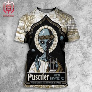 Puscifer Sessanta Poster For Show At Talking Stick Resort Amphitheatre In Phoenix AZ On April 16th 2024 All Over Print Shirt