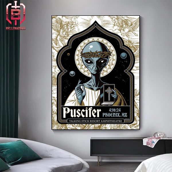 Puscifer Sessanta Poster For Show At Talking Stick Resort Amphitheatre In Phoenix AZ On April 16th 2024 Home Decor Poster Canvas