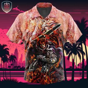 Quest of Guts Berserk Beach Wear Aloha Style For Men And Women Button Up Hawaiian Shirt