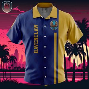 Ravenclaw Harry Potter Beach Wear Aloha Style For Men And Women Button Up Hawaiian Shirt