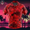 Red Pattern Saitama One Punch Man Beach Wear Aloha Style For Men And Women Button Up Hawaiian Shirt