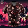 Red Ribbon Army Dragon Ball Beach Wear Aloha Style For Men And Women Button Up Hawaiian Shirt