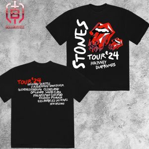 Rolling Stones Hackney Diamonds Tour’24 Dateback Place List Merchandise Limited Two Sides Unisex T-Shirt