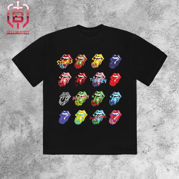 Rolling Stones Hackney Diamonds Tour’24 Multi-Tongue Merchandise Limited Unisex T-Shirt