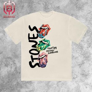 Rolling Stones Hackney Diamonds Tour’24 Tongues Merchandise Limited White Unisex T-Shirt