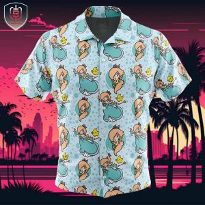 Rosalina Super Mario Bros Beach Wear Aloha Style For Men And Women Button Up Hawaiian Shirt