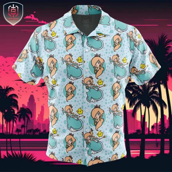 Rosalina Super Mario Bros Beach Wear Aloha Style For Men And Women Button Up Hawaiian Shirt