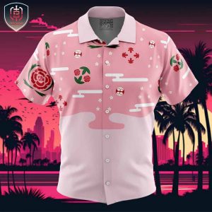 Shunsui Kyoraku Bleach Beach Wear Aloha Style For Men And Women Button Up Hawaiian Shirt