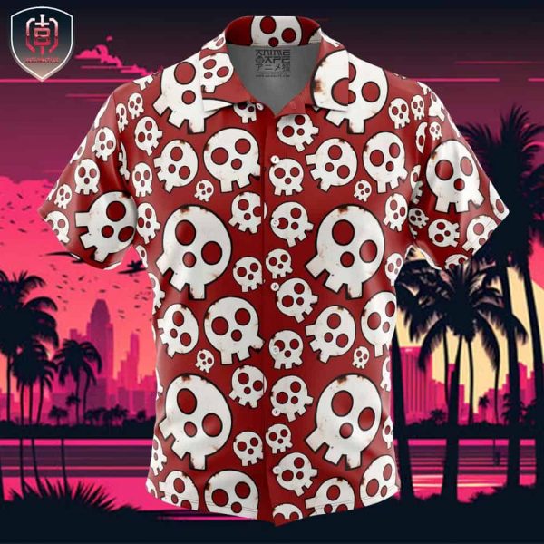 Skull Emblem Fire Force Beach Wear Aloha Style For Men And Women Button Up Hawaiian Shirt