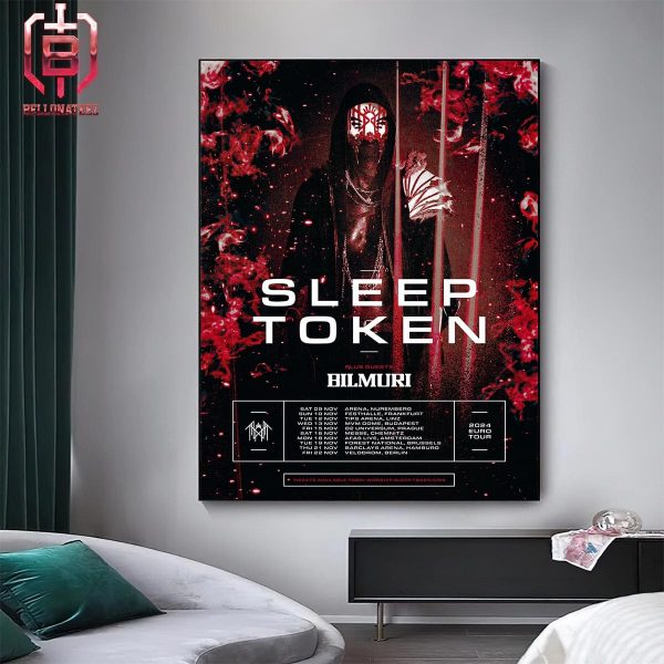 Sleep Token 2024 Euro Tour With Plus Guests Bilmuri From Saturday November 9th 2024 Home Decor Poster Canvas