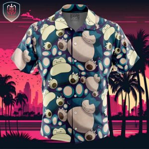 Snorlax Pokemon Beach Wear Aloha Style For Men And Women Button Up Hawaiian Shirt