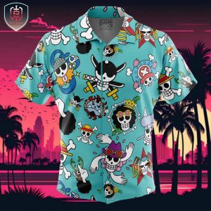 Strawhats Jolly Roger One Piece Beach Wear Aloha Style For Men And Women Button Up Hawaiian Shirt