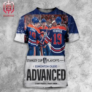 The Edmonton Oilers Are On Their Way To The Second Round Of The Stanley Cup NHL Playoffs 2023-2024 All Over Print Shirt